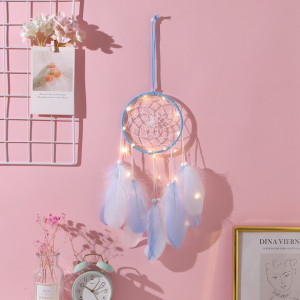 Drømmefanger - Hvit og blå med ledlys