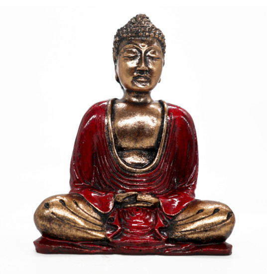 Buddha - Gull og rød - Medium
