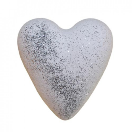 MegaFizz Hearts - White Musk  with Silver Glitter 
