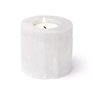 Selenitt rund telysholder