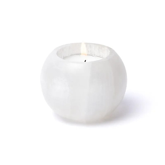 Selenitt kule - telysholder - 5,5 cm