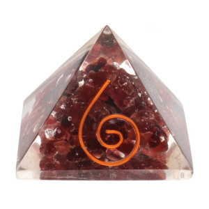 Orgone Granat Pyramide - Reiki - Liten