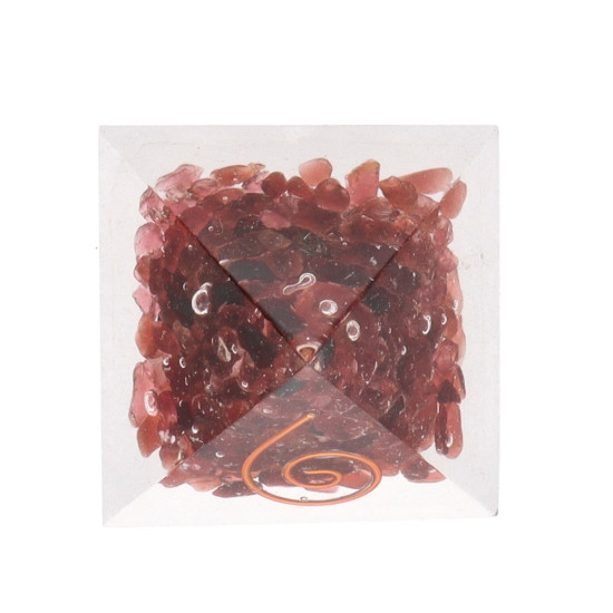 Orgone Granat Pyramide - Reiki - Liten