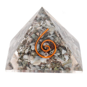 Orgone Larimar Pyramide - Reiki - Liten