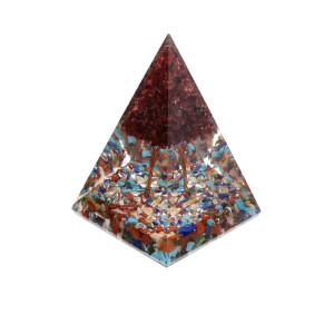 Orgone Mixed Minerals Pyramide with Garnet Tree Orgone Mixed Minerals Pyramide with Garnet Tree