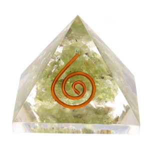 Orgone Prehnitt Pyramide - Reiki - Liten