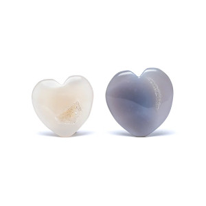 Hjerte - Agat med krystallisering Hjerte - Agat med krystallisering