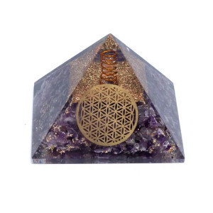 Orgone Ametyst Pyramide - Livets blomst