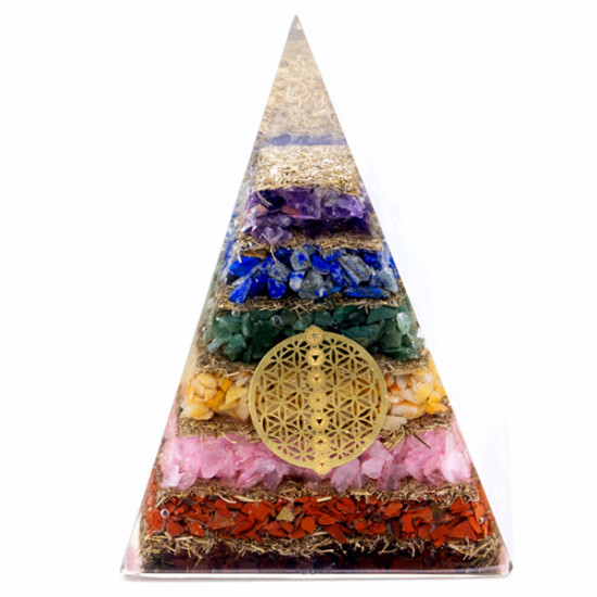 Orgone 7 chakra pyramide - Flower of life