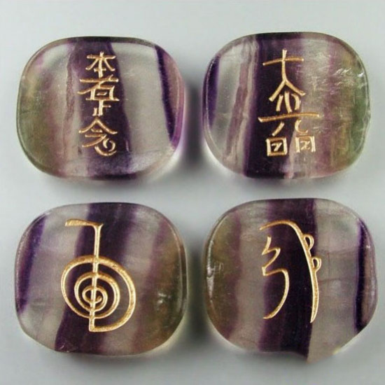 Healing stones - Regnbue Fluoritt  - Reiki symbol