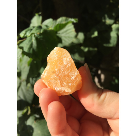 Oransje Kalsitt - Rå krystall  