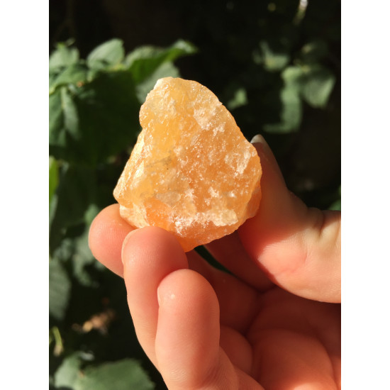 Oransje Kalsitt - Rå krystall  