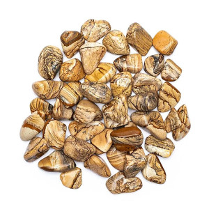 Bildelandskap jaspis - tromlet stein Bildelandskap jaspis - tromlet stein