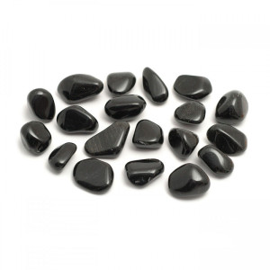 Sort Obsidian - tromlet stein - 2-2,5cm Sort Obsidian - tromlet stein - 2-2,5cm