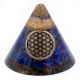 Orgone - Lapis Lazuli med Flower of life - Kjegle