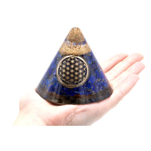 Orgone - Lapis Lazuli med Flower of life - Kjegle Orgone - Lapis Lazuli med Flower of life - Kjegle