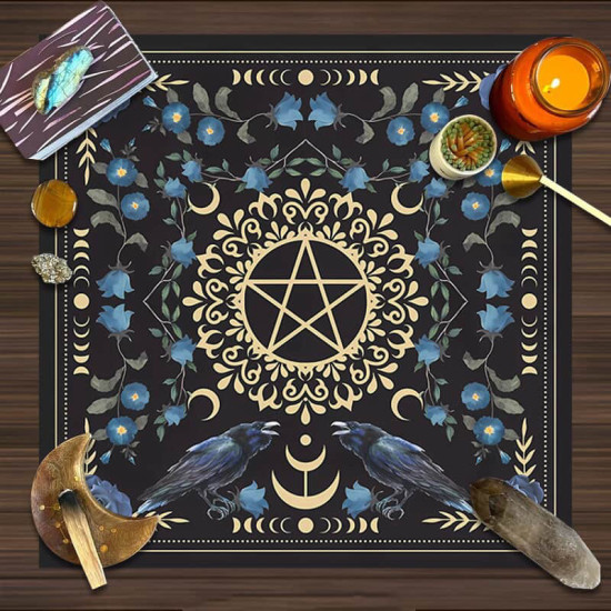 Duk - Pentagram og blåklokker - Mørk