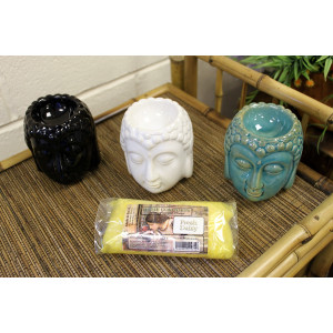 Buddha hode - hvit - Aromalampe Buddha hode - hvit - Aromalampe