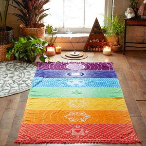 Mandala pledd - Chakra farger og symboler Mandala pledd - Chakra farger og symboler