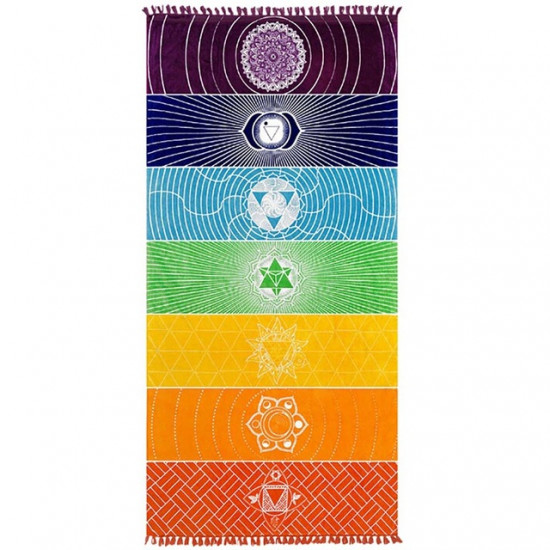Mandala pledd - Chakra farger og symboler