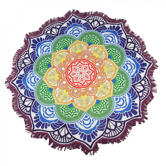 Mandala pledd - Lotus i Chakrafarger