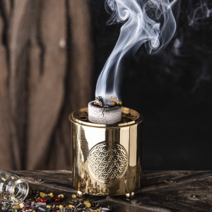 Flower of life - Messing - Røkelsesholder