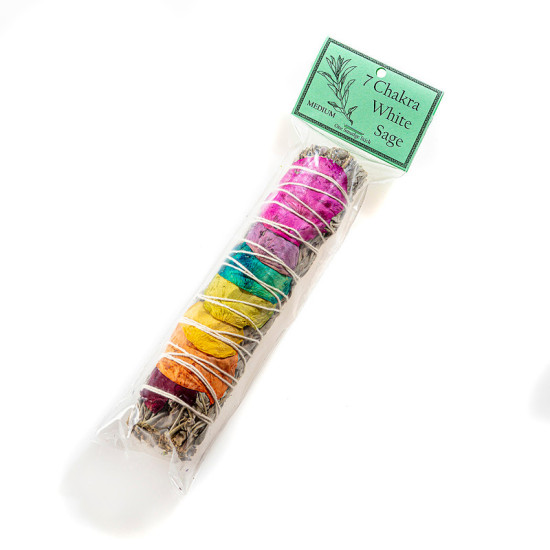 Smudge stick - 7 Chakra White Sage with Rose Petals