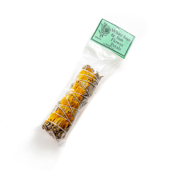 Smudge stick - White Sage & Sun Flower Petals 