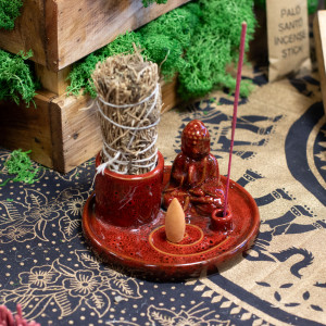 Buddha - Rød - Røkelsesholder