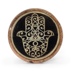 Hamsa - Gull og svart - Røkelsesholder