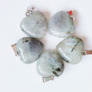 Hjerte - Labradoritt - Anheng