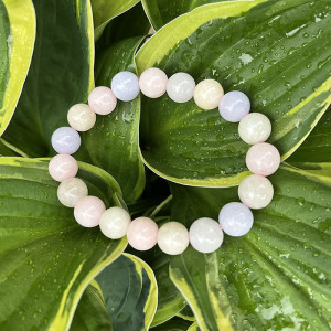 Akvamarin og morganitt  - Armbånd - 10mm