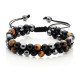 Hematitt, Tigerøye og Onyx - Dobbelrad - Armbånd