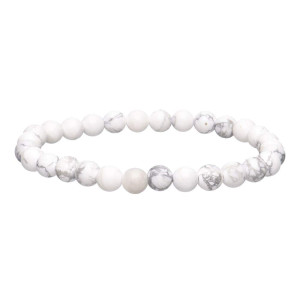 Hvit howlitt - Armbånd - 6mm