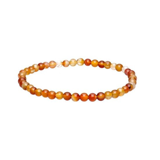 Karneol - oransje toner  - Armbånd - 4mm