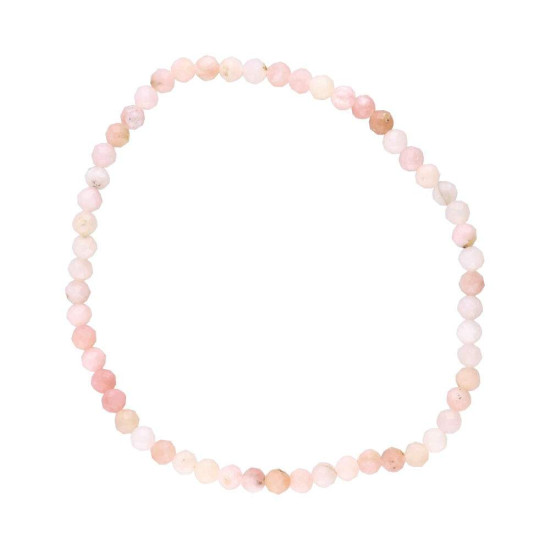 Rosa opal - Fasettert - Armbånd