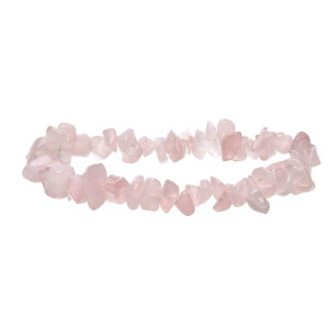 Rosenkvarts - chip armbånd