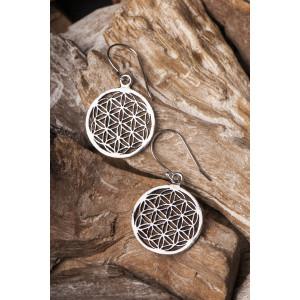 Flower Of Life - Sølvfarget - Øredobber