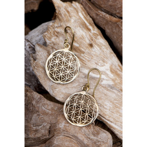 Flower Of Life - Messing - Øredobber