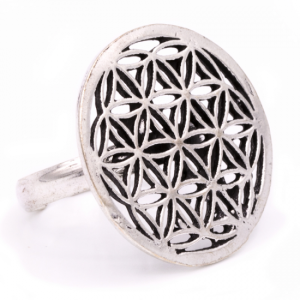 Flower of life - Sølvforgylt messing ring