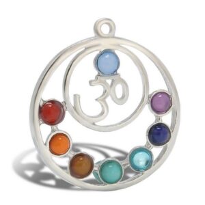 1x-7-Resin-Beads-Reiki-Chakra-Healing-Point-Pendant-For-Necklace-Gift