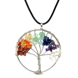 Tree-of-Life-Necklace-7-Chakra-Stone-Beads-Natural-Pendant-Necklace-Leather-Chains-Necklace-Women-Gift