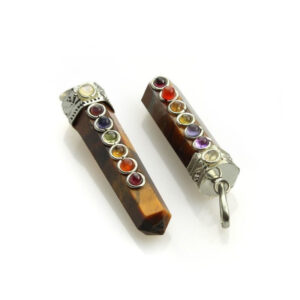 Tiger eye Pencil Point Pendant for the Chakras balance (002)