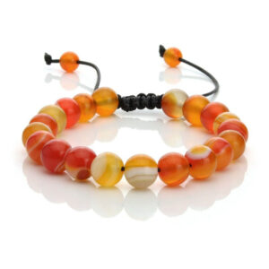 Adjustable orange agate bracelet (002)