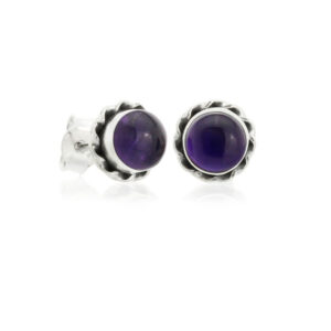 Silver and amethyst - Phebe mini earrings (002)