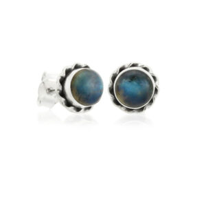 Silver and labradorite - Phebe mini earrings (002)