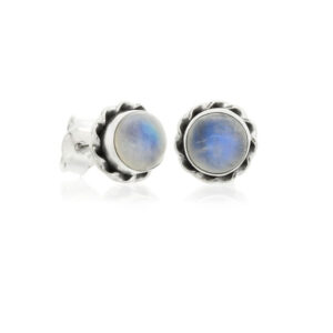 Silver and moonstone - Phebe mini earrings (002)