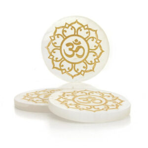 Selenite disc with Buddhist OM symbol_02 (002)