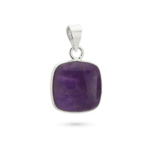 Silver pendant with amethyst basic cushion model (002)