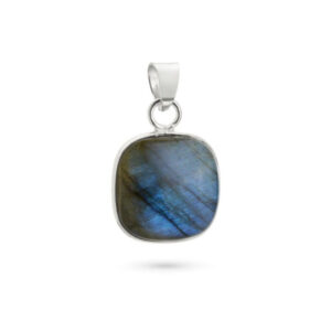 Silver pendant with labradorite basic cushion model (002)
